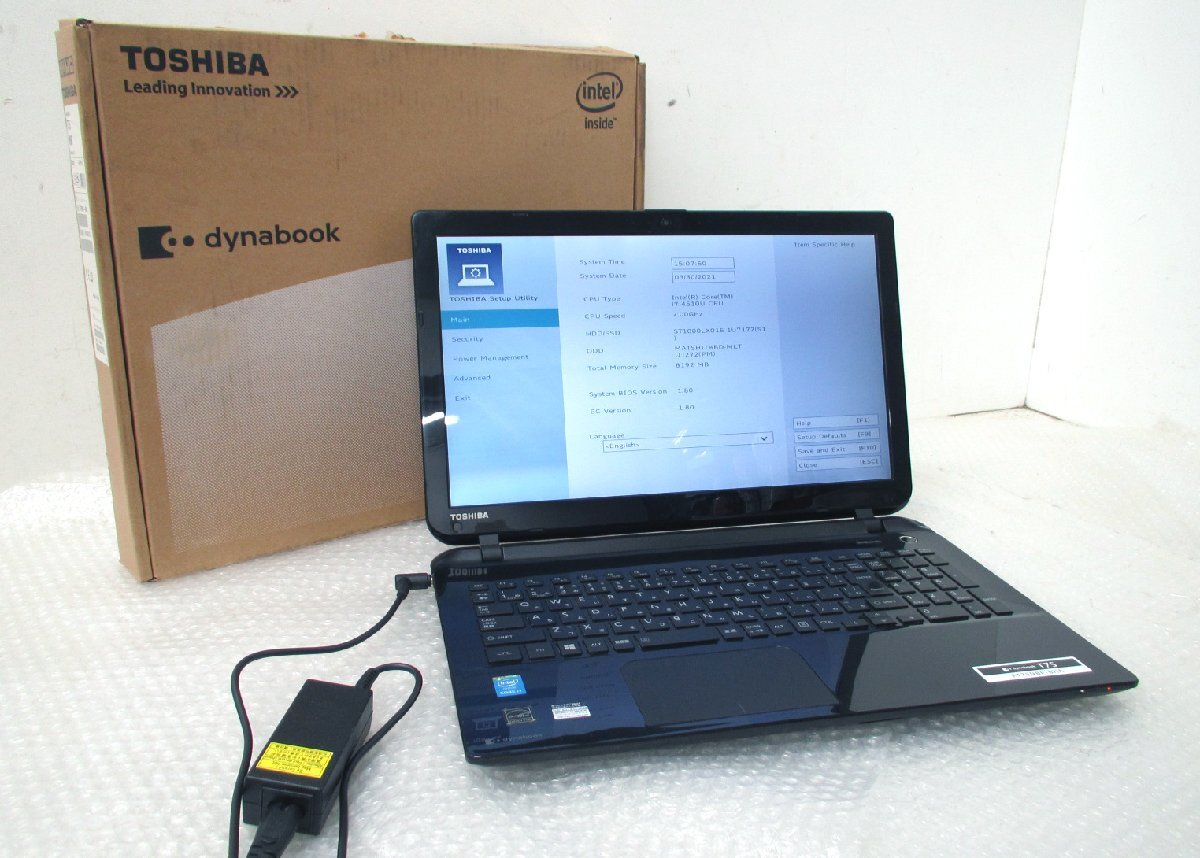 ■◆ TOSHIBA dynabook T75/NB i7-4510U 2.00GHZ 8GB HDD1TB 15.6型　ノートPC 東芝　BIOS起動のみ現状にて_画像1