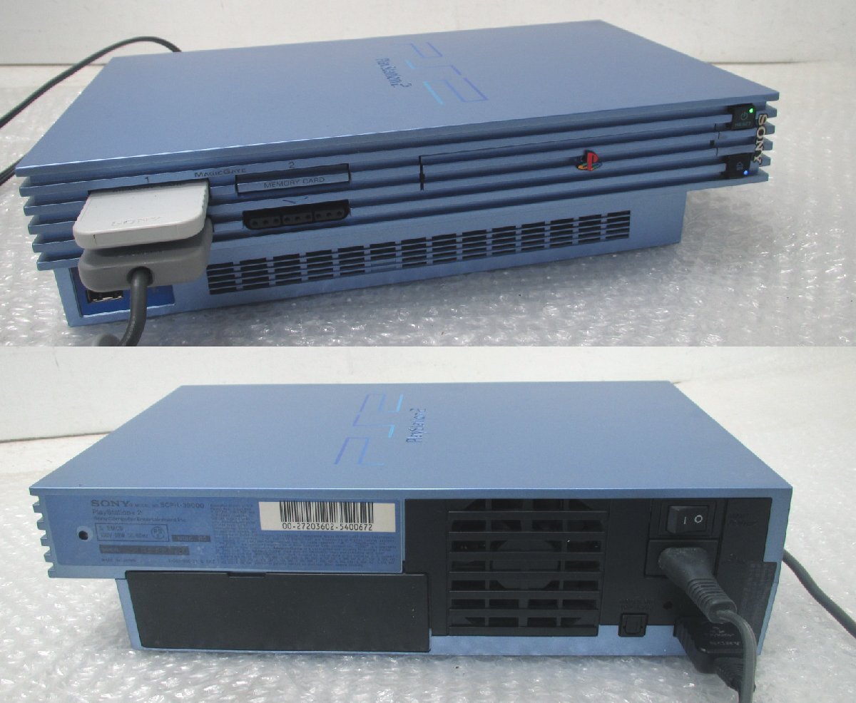 ■◆ SONY PS2 本体 SCPH-39000 ソニー プレステ2 アクアブルー コントローラー1個 メモリーカード 一式セット プレイステーション2の画像4