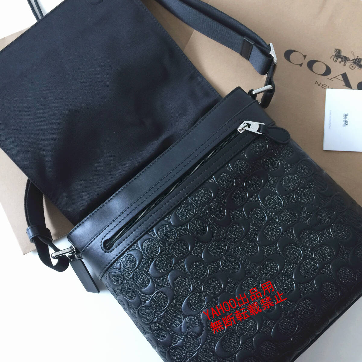 ★COACHバッグ★コーチ F72220 ブラック ショルダーバッグ チャールズ メッセンジャーシグネチャーボディーバッグ アウトレット品 の画像6