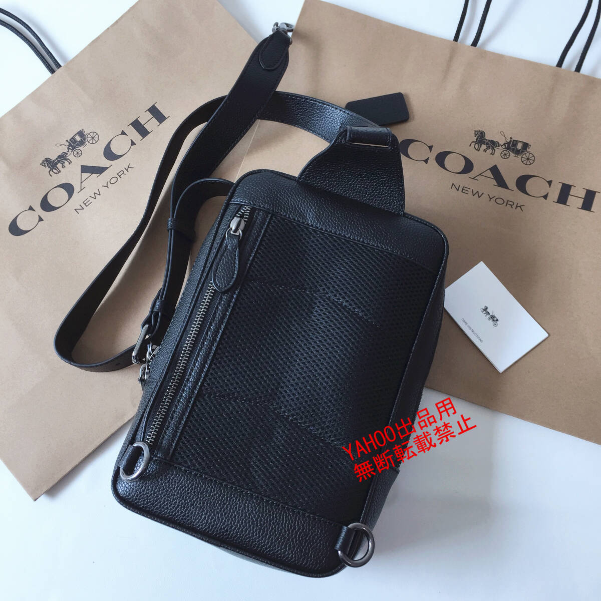 ★COACHバッグ★コーチ CM380 ブラック ベックパック シグネチャー ボディーバッグ ショルダーバッグ クロスボディー アウトレット品 新品_画像3