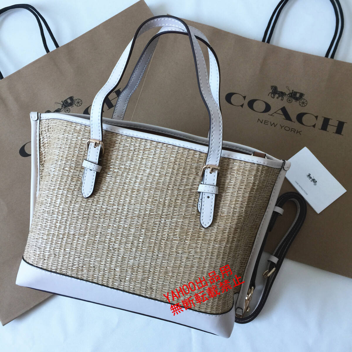 ★COACHバッグ★コーチ CH210 ストロー モリー トート25 ハンドバッグ ショルダーバッグ トートバッグ レディースバッグ アウトレット品 _画像3