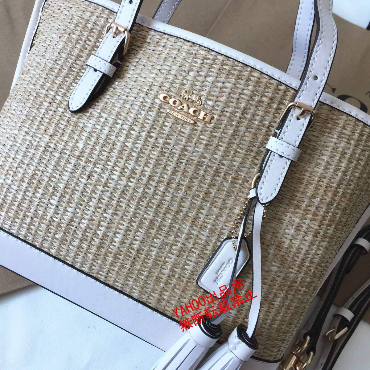 ★COACHバッグ★コーチ CH210 ストロー モリー トート25 ハンドバッグ ショルダーバッグ トートバッグ レディースバッグ アウトレット品 _画像2