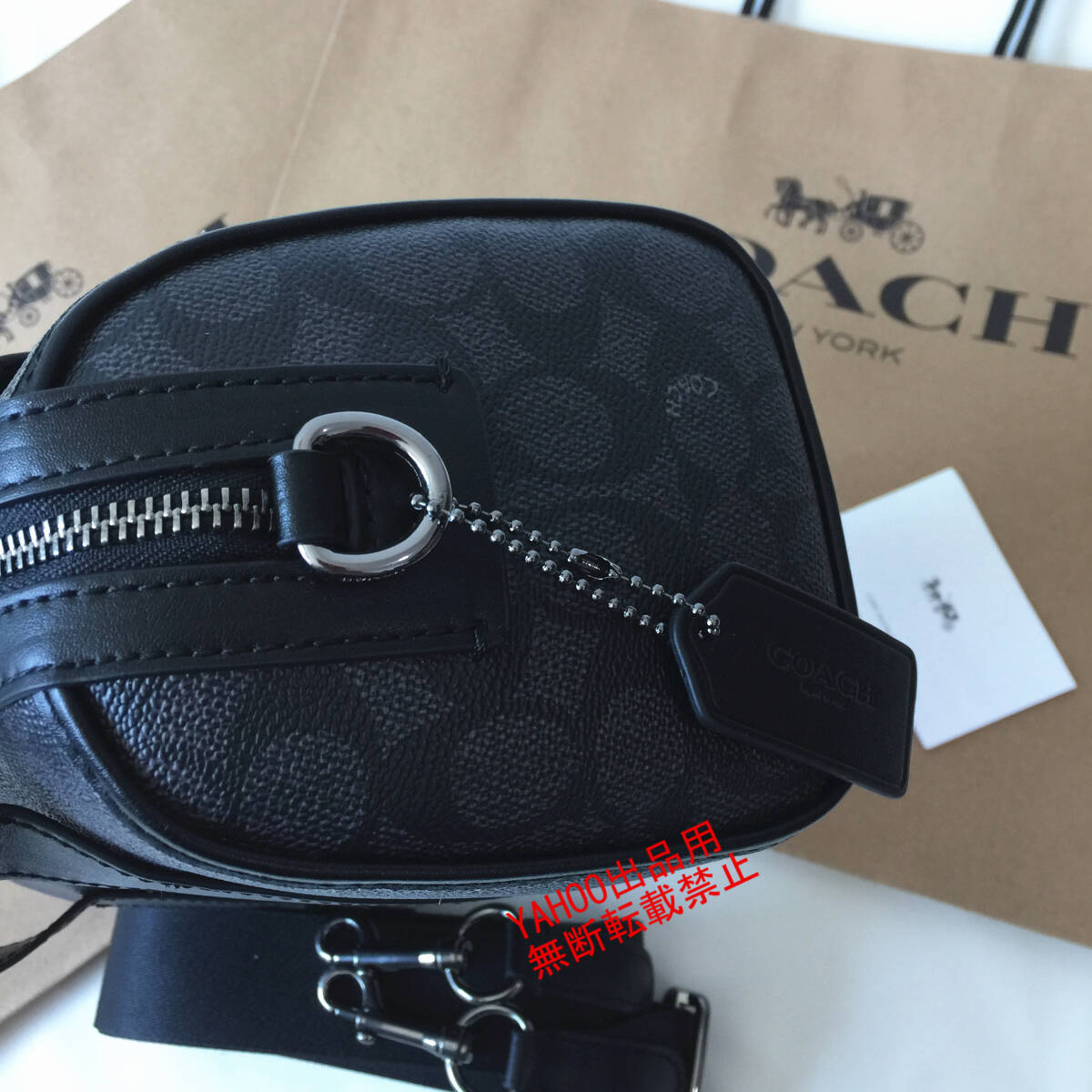 ★COACHバッグ★コーチ CA186 メンズミニボストンバッグ ハンドバッグ ショルダーバッグ 手提げバッグ 斜めがけ アウトレット品 新品_画像4