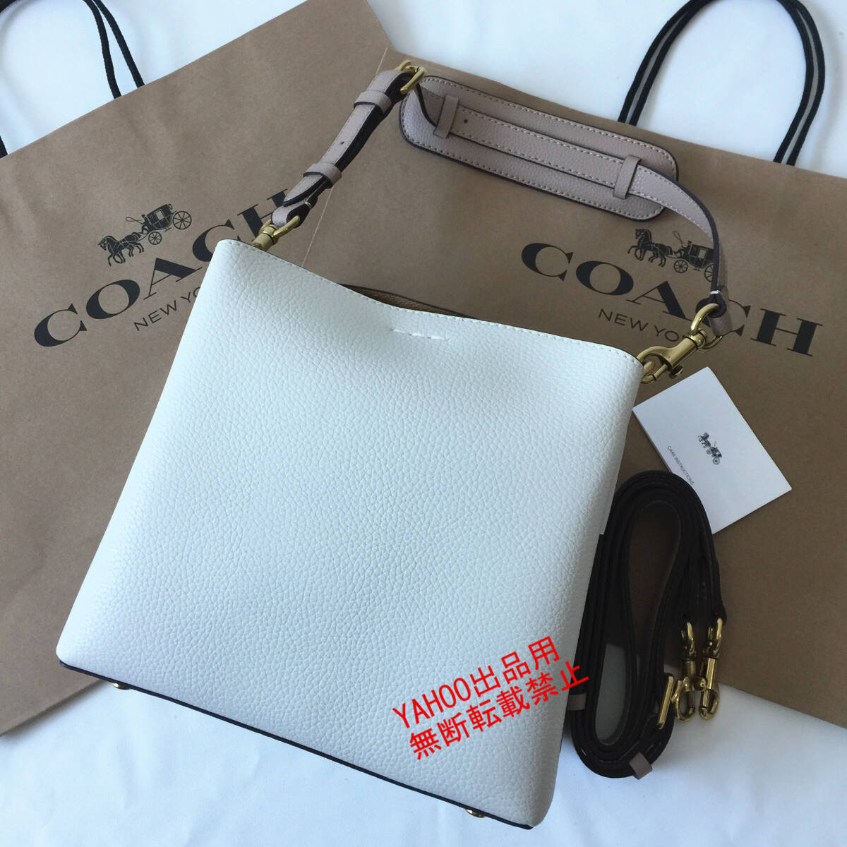 ★COACHバッグ★コーチ C3766 チョーク ハンドバッグ バケットバッグ ショルダーバッグ 手提げバッグ 斜めがけバッグ アウトレット品 新品_画像3