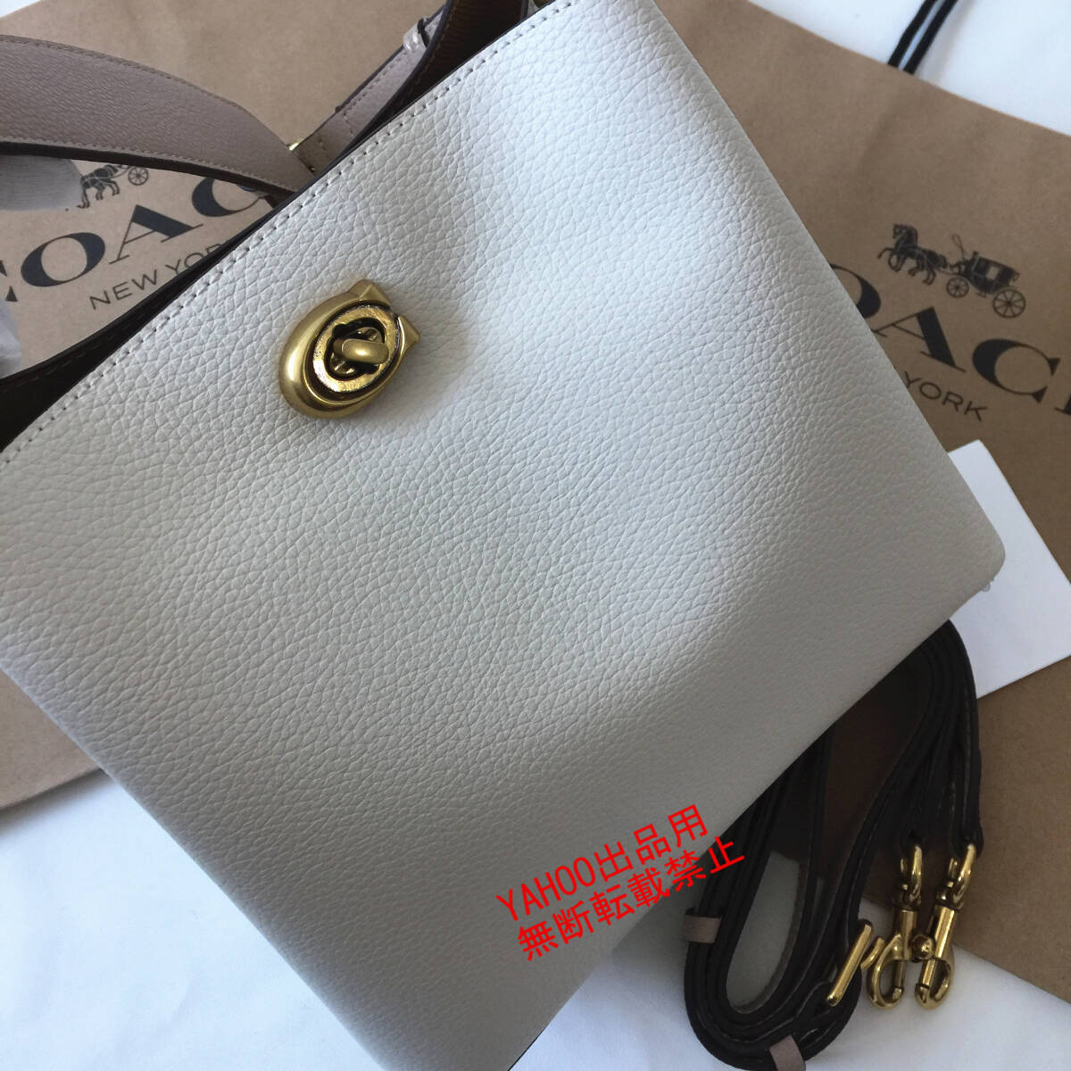 ★COACHバッグ★コーチ C3766 チョーク ハンドバッグ バケットバッグ ショルダーバッグ 手提げバッグ 斜めがけバッグ アウトレット品 新品_画像4