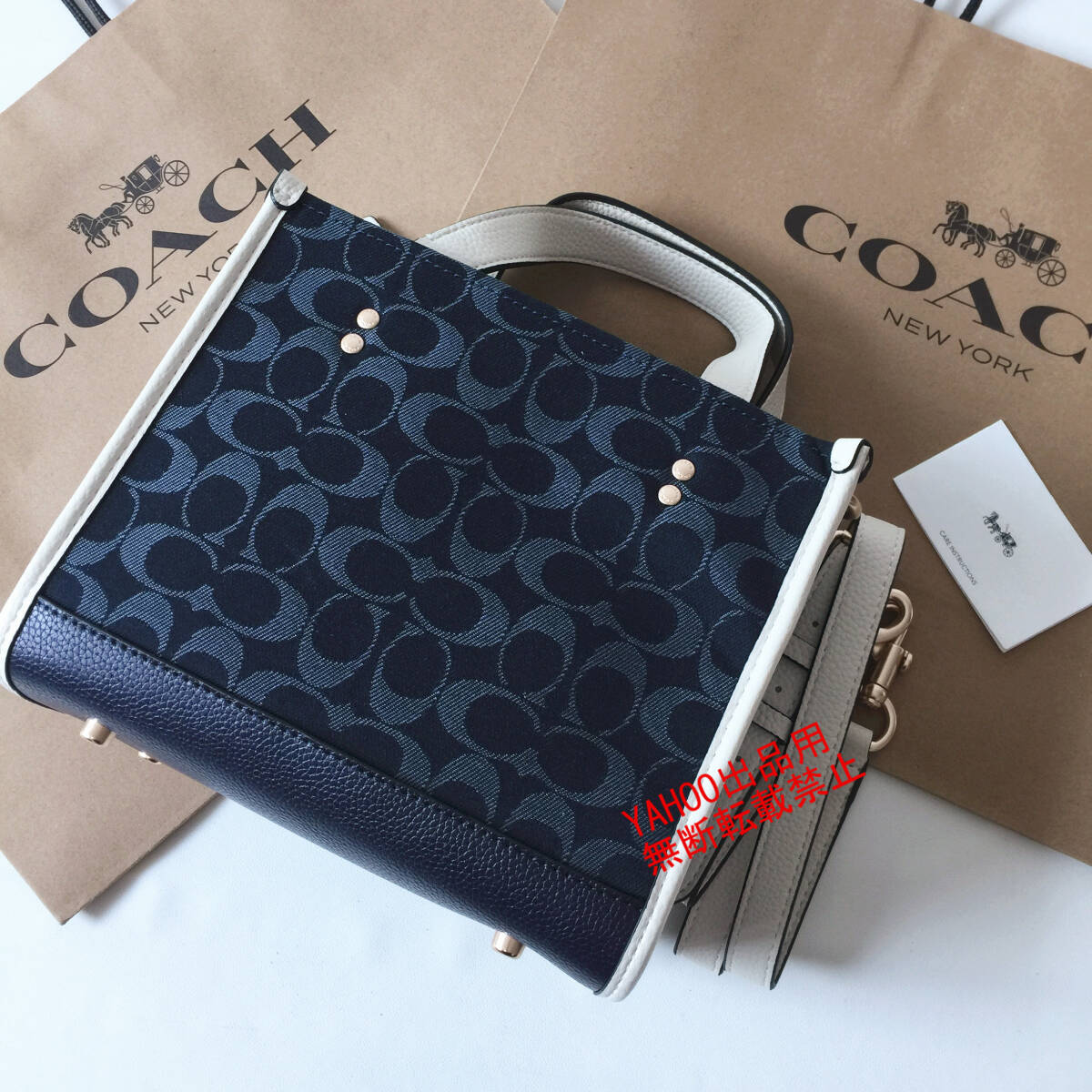 ★COACHバッグ★コーチ C5638 デニム ハンドバッグ トートバッグ ショルダーバッグ シグネチャー レディースバッグ アウトレット品 新品_画像3