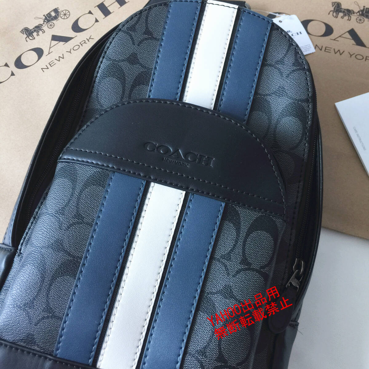 ★COACHバッグ★コーチ F67249 チャコールブラックチョーク ボディバッグ スリングバッグ ショルダーバッグ クロスボディーアウトレット品_画像2