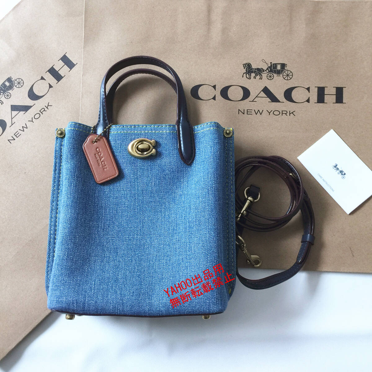 ★COACHバッグ★コーチ CR677 デニム ハンドバッグ トートバッグ ショルダーバッグ 手提げバッグ 2WAY斜め掛けバッグ アウトレット品 新品_画像1