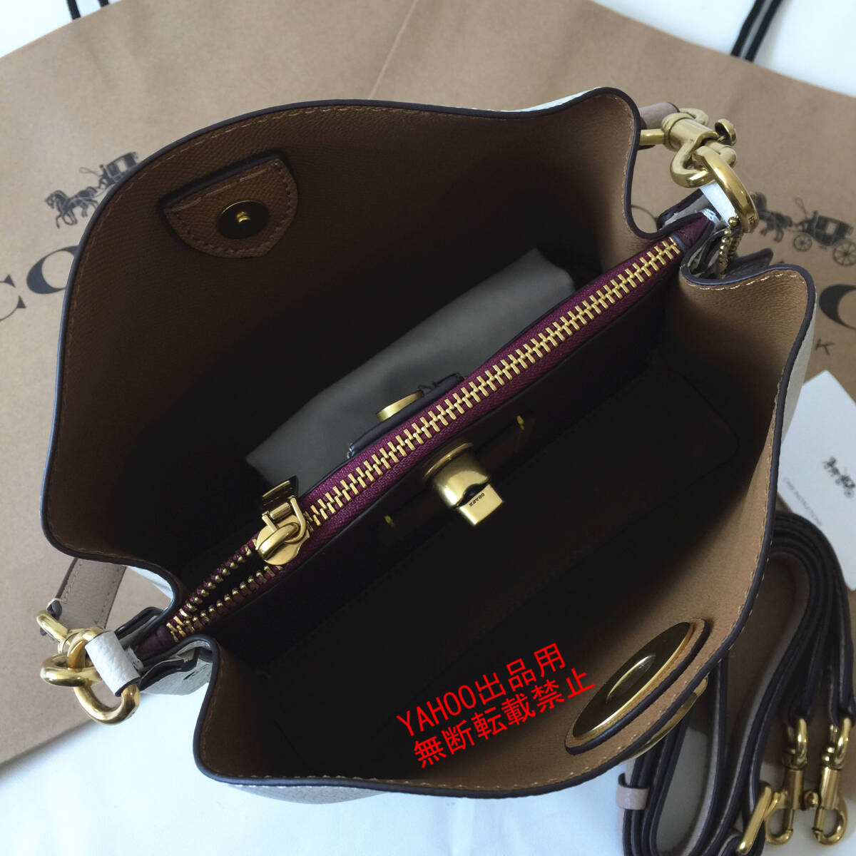 ★COACHバッグ★コーチ C3766 チョーク ハンドバッグ バケットバッグ ショルダーバッグ 手提げバッグ 斜めがけバッグ アウトレット品 新品_画像7