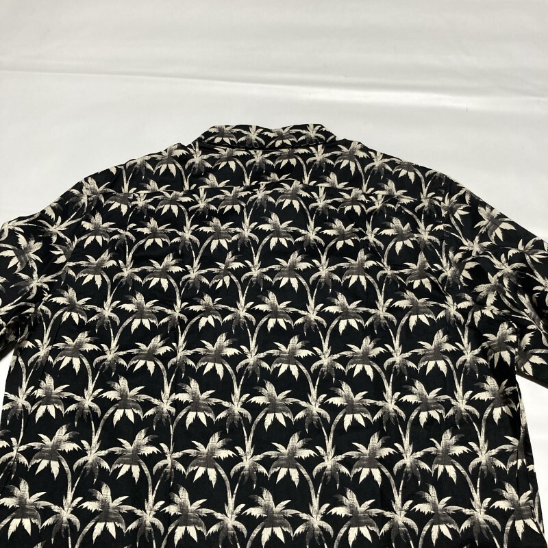 ポールスミス★16SS 名作★INK PALM PRINT SHIRT★ヤシの木 パームツリー リーフ柄 長袖シャツ 花柄 アロハ リゾート 黒 L PAUL SMITH_画像5