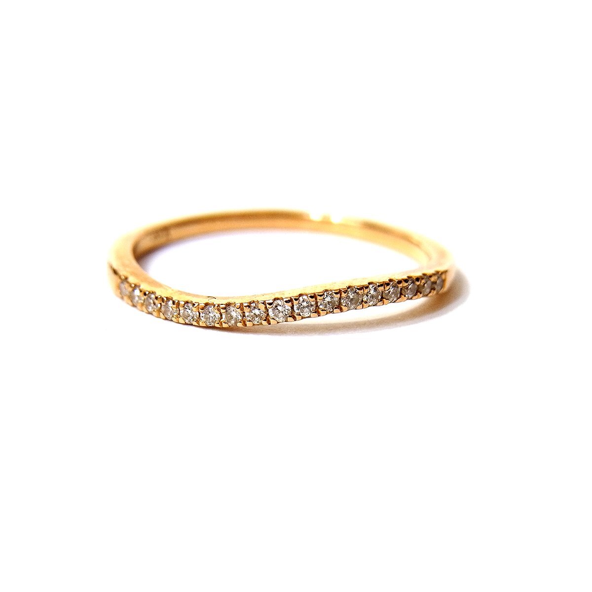 美品 ヴァンドーム青山 K18 デザインリング ピンキーリング 指輪 ダイヤ シンプル ピンクゴールド 約5号 総重量約0.9g 超音波洗浄済み 〓_画像2