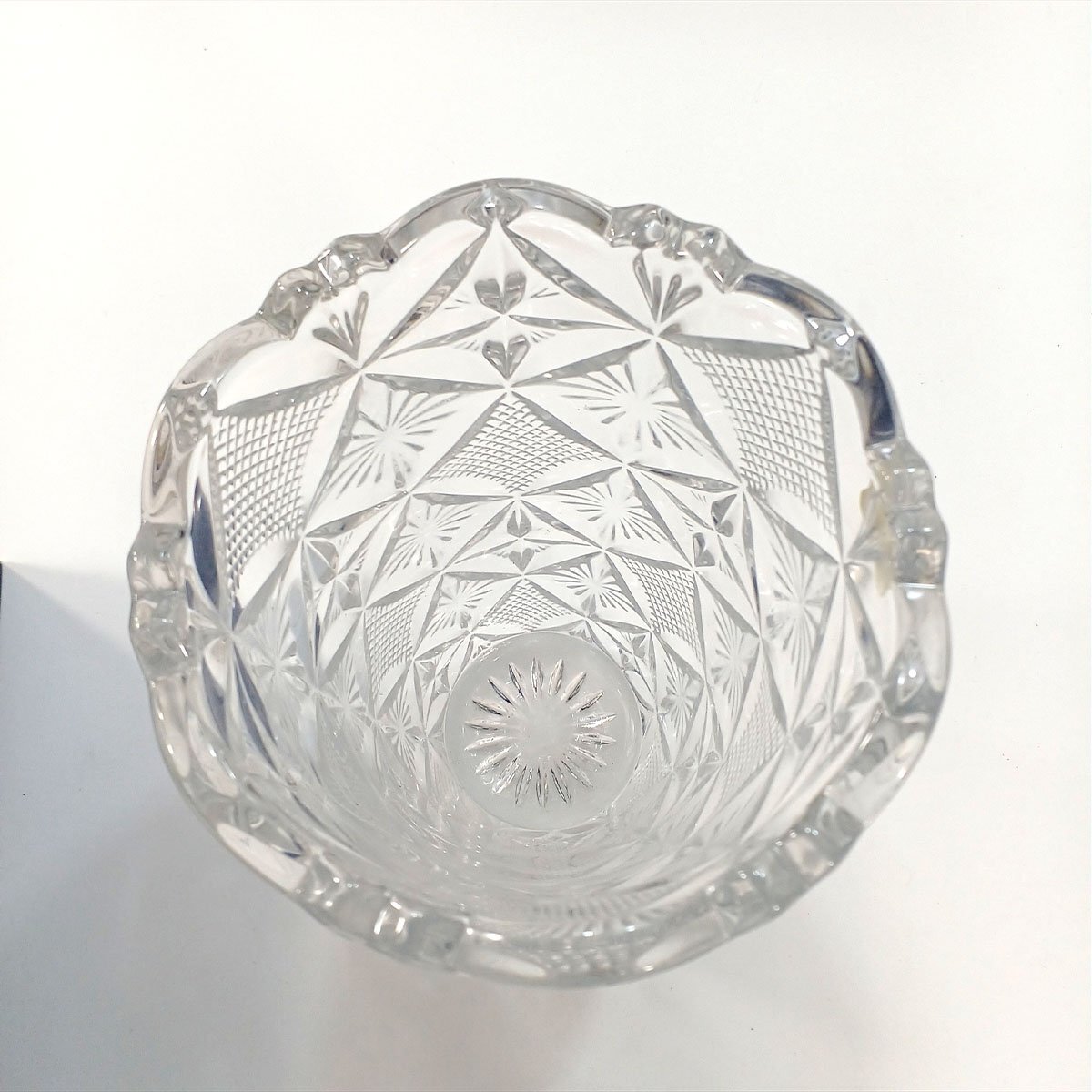 ノリタケ クリスタル 花瓶 フラワーベース ガラス 硝子細工 インテリア 置物 アンティーク Noritake CRYSTAL 中古 ★_画像5