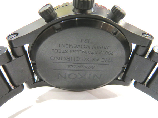 ニクソン NIXON 42-20 美品 ユニセックス クォーツ クロノグラフ 200M防水 動作品 腕時計 ◆_画像2