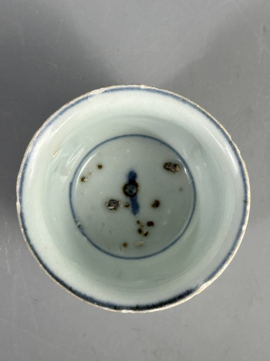中国美術　元～明時代　青花杯　染付　湯飲　唐物　時代物　古物_画像5