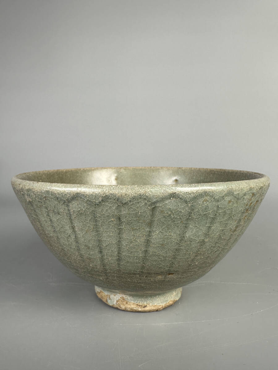 韓国美術　高麗青磁茶碗　碗　抹茶碗　茶道具　伝来品　古物　時代品　李朝　中国青磁_画像3