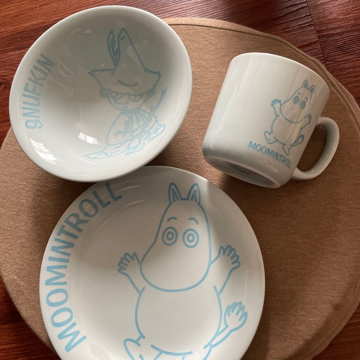 MOOMIN ムーミン　スナフキン　食器3点セット　浅皿　深皿　マグカップ　 食器　 プレート カップ