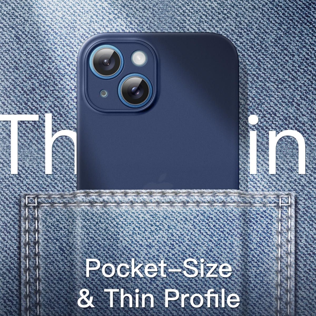 iPhone13ケース6.1インチ専用 カメラレンズ完全保護カバー軽量マット質感 ブルー 指紋防止 軽量 超薄型