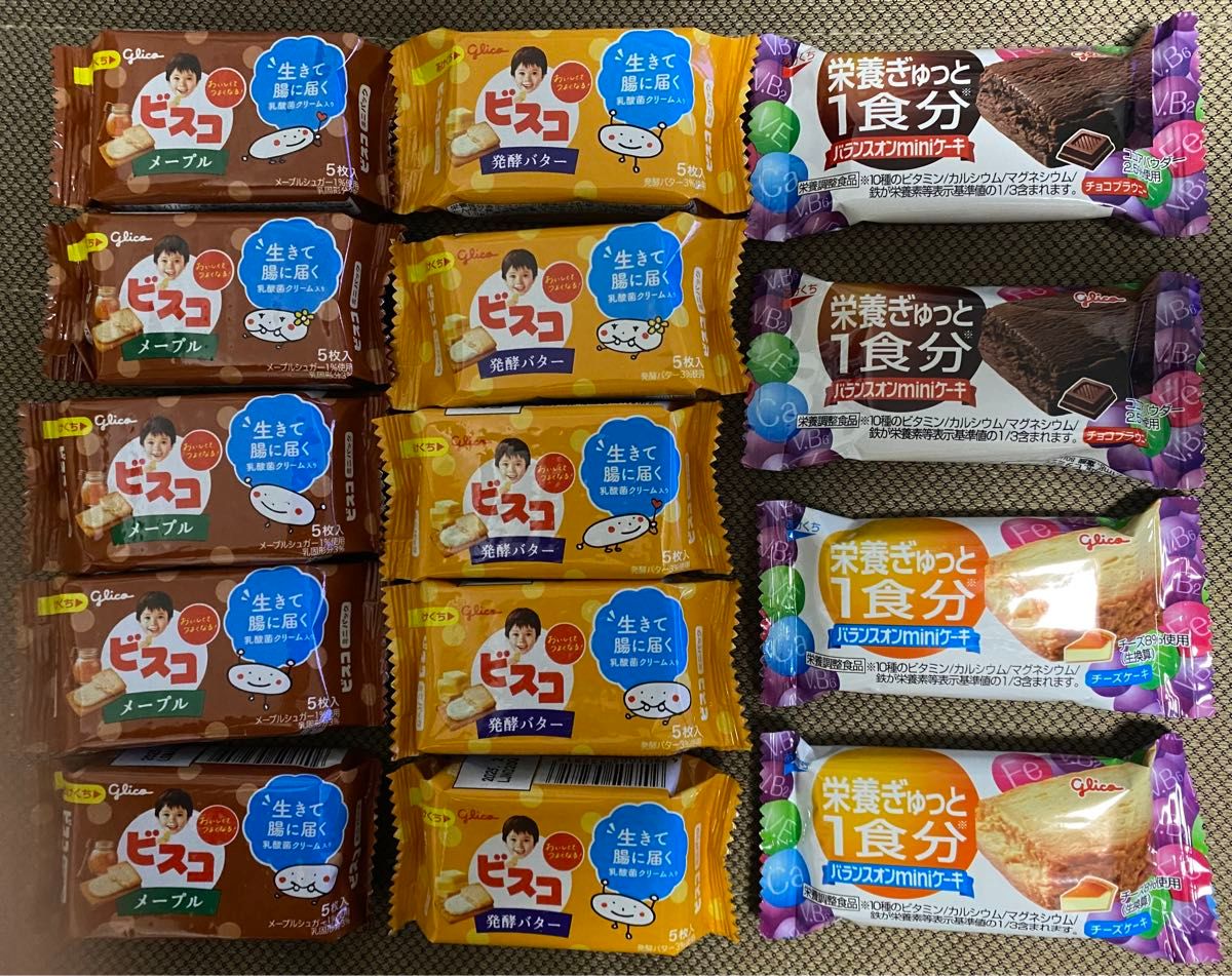 グリコ ビスコ メープル 発酵バター　バランスオンminiケーキ チーズケーキ チョコブラウニー