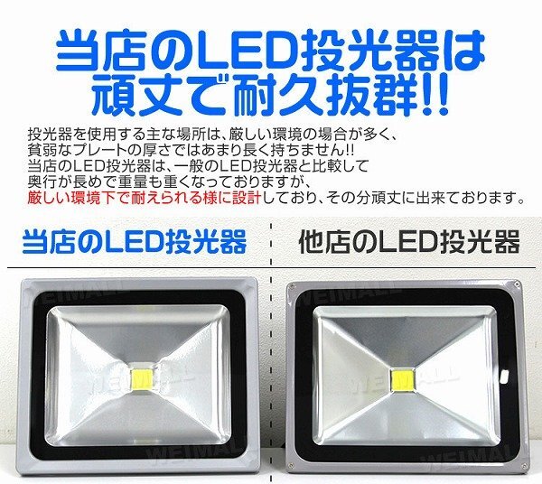 【限定セール】LED投光器 センサーライト 50W 一年保証 昼光色 人感センサー付 PSE認証 IP65 集魚灯 防犯灯 玄関 倉庫 駐車場 ワークライト_画像7