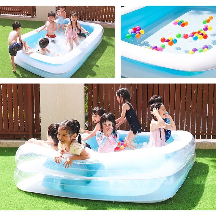 [ ограничение распродажа ] для бытового использования винил бассейн большой 240×160×45cm свободно высокая прочность Family детский отдых водные развлечения песок развлечение . средний . сад зеленый 