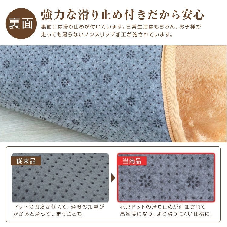 【限定セール】ラグ カーペット ラグマット Lサイズ 200x250cm 極厚23mm 3.2畳 床暖房 抗菌 防ダニ 低反発 絨毯 リビング マット 白_画像5