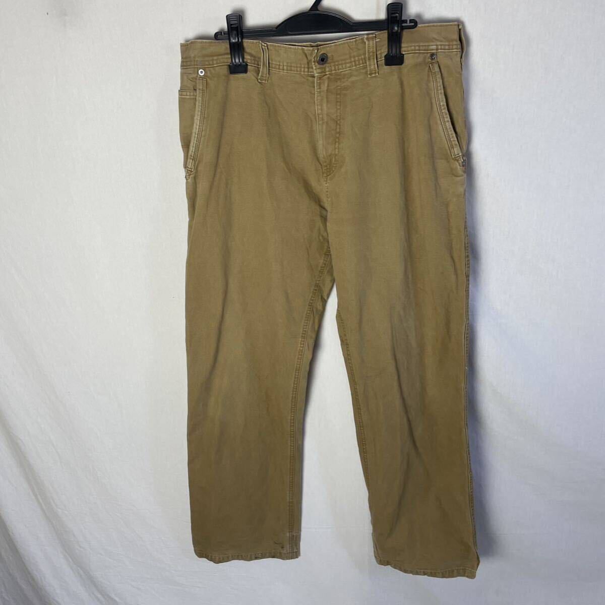  Eddie Bauer Duck work pants old clothes 36×32 light brown WORKWEAR
