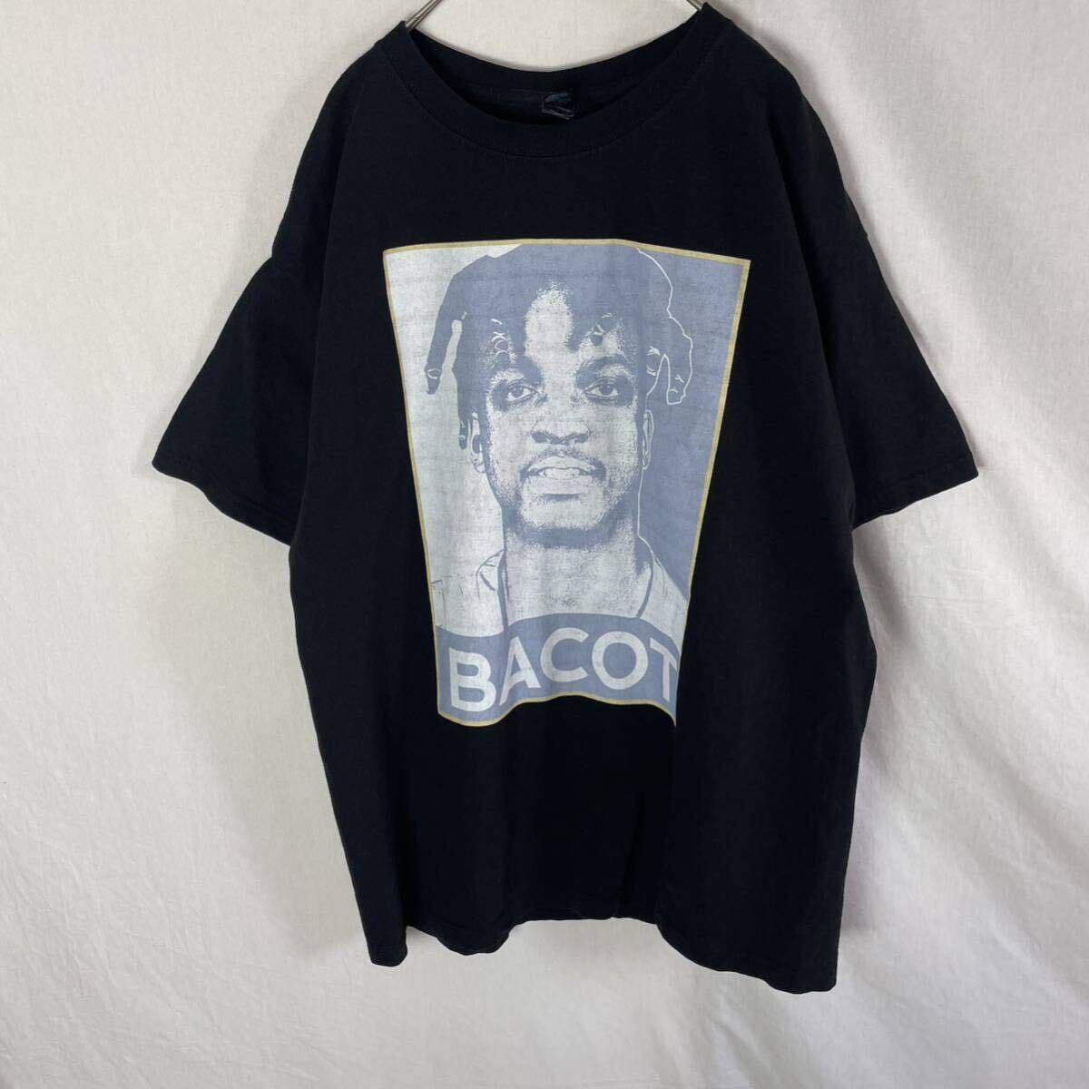 M&O 半袖プリントTシャツ　古着　Lサイズ　ブラック　BACOT_画像1