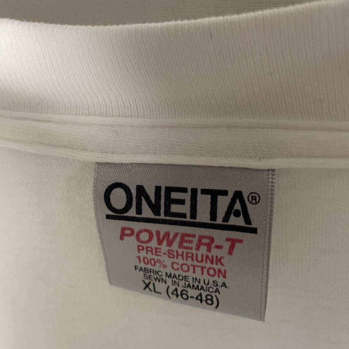 90's ONEITA 半袖プリントTシャツ　古着　XLサイズ　ホワイト　ヴィンテージ _画像5