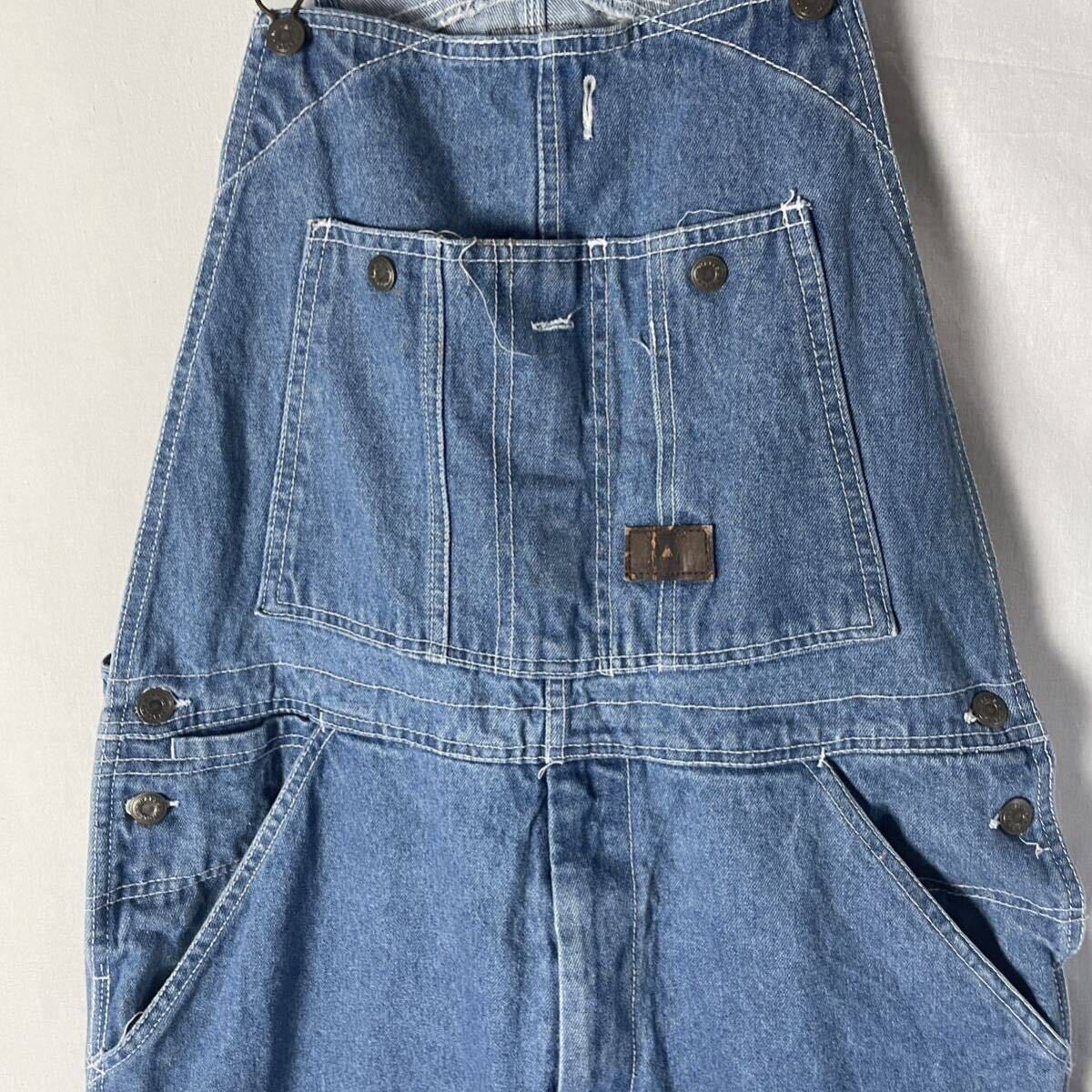 walls Denim overall old clothes 36×32 blue WORKWEAR overall 