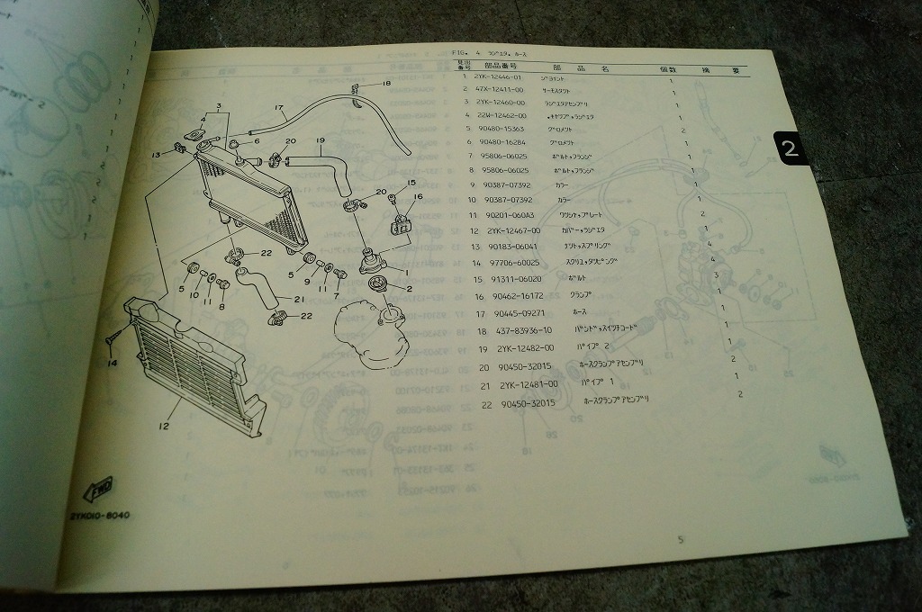 ヤマハ　TDR250(2YK1)　1988年　パーツカタログ_画像5