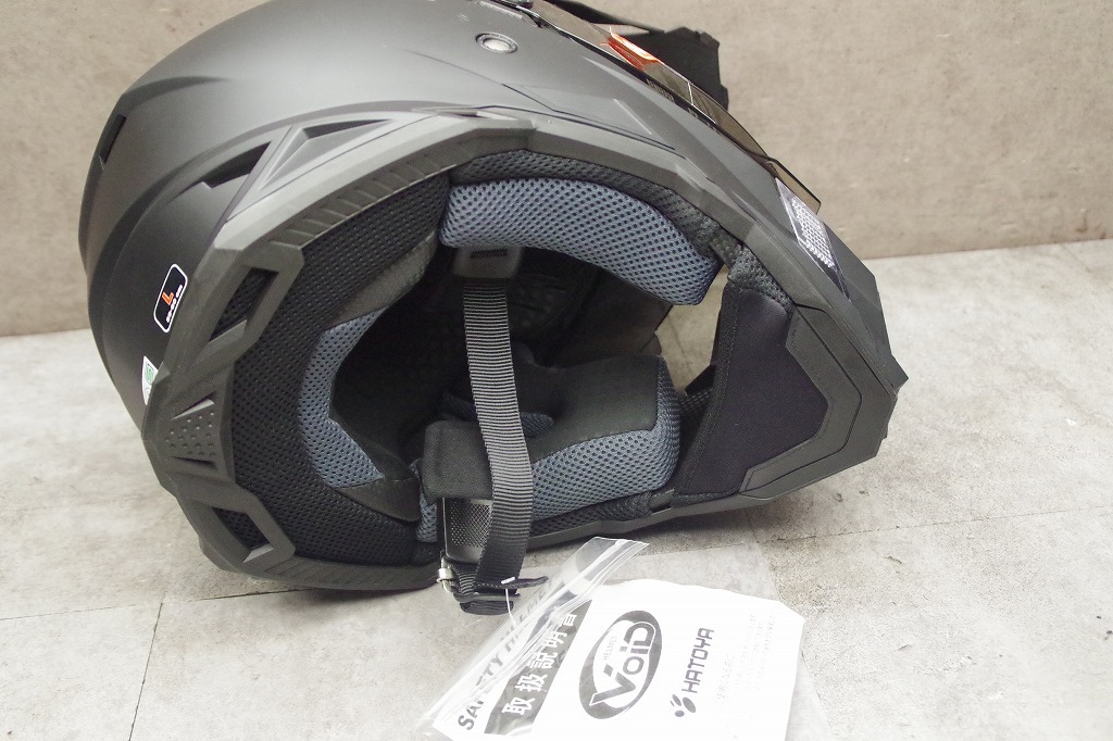 未使用 VOID 開閉式インナーサンバイザー オフロードヘルメット TX-27 Lサイズ(59-60ｃｍ) MATTEBLACK 全排気量対応の画像6
