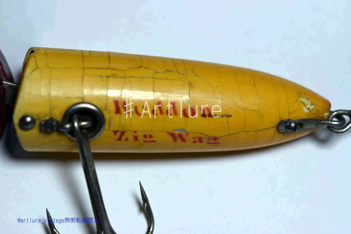 HEDDON ZIG WAG GLASS EYE VINTAGE WOODEN LURE HEDDON (8105 HEDDON ZIG WAG GLASS EYE VINTAGE WOODEN LURE HEDDON (8105