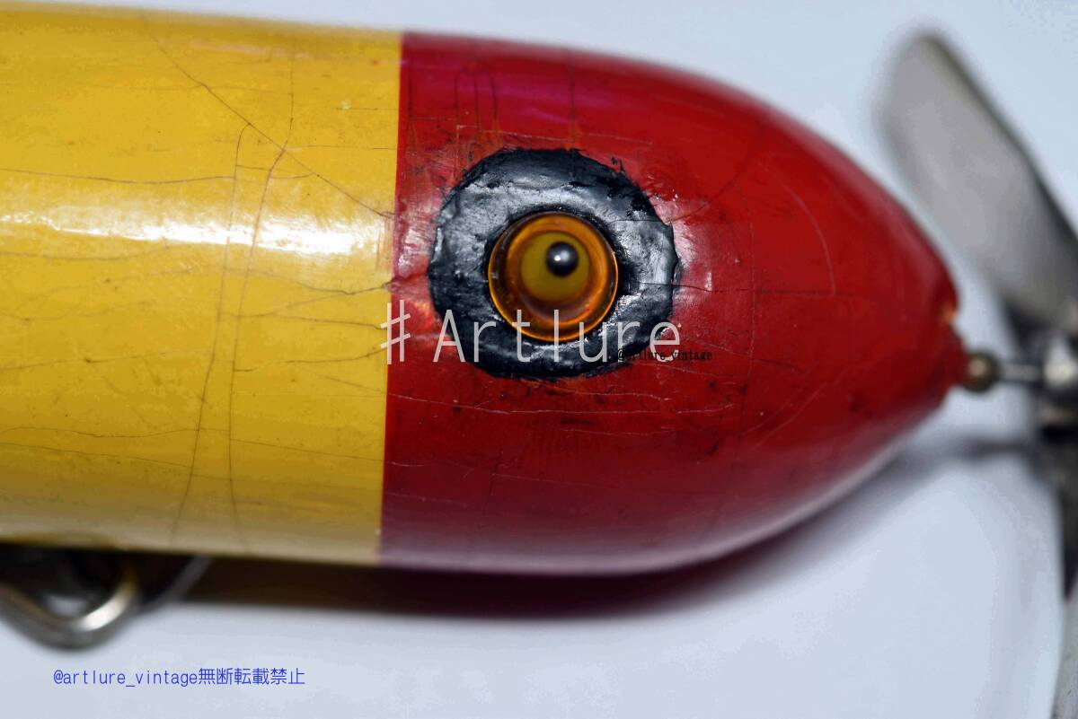  MUSK-E-MUNK GLASS EYE VINTAGE LURE （Y541-327）USA MADE #OLDLURE #ARTLURE_VINTAGE ＃ヴィンテージルアー_黒リペイント