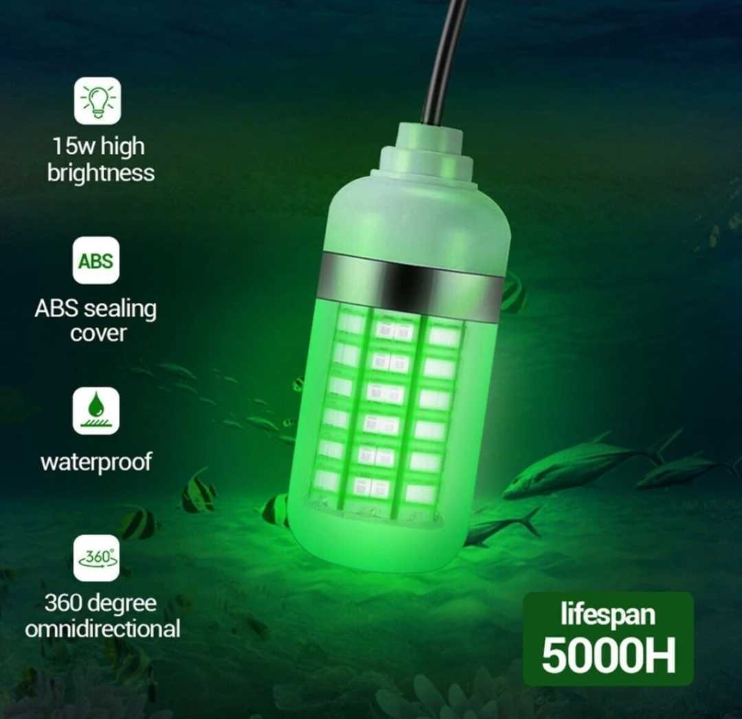 グイグイ集まる！ 集魚灯グリーン 108LED 高輝度 夜釣りの必需品！ 水中ライト ON/OFF スイッチ付き 海外で大人気 新品 国内発送の画像2
