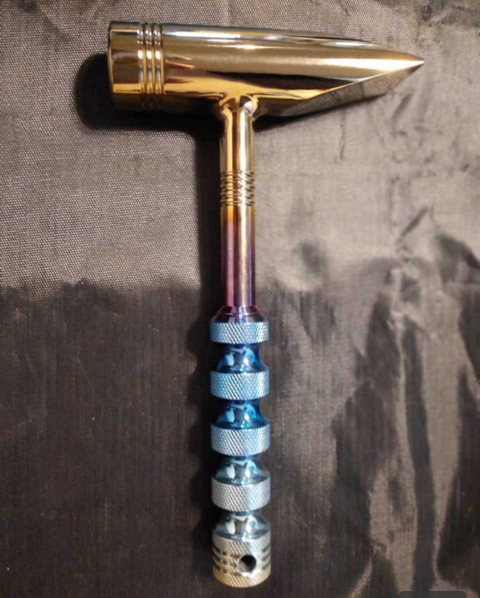  hand made 64 titanium Hammer great design specular . ultimate acid . Rainbow fishing Hammer keep ... grip strike ....