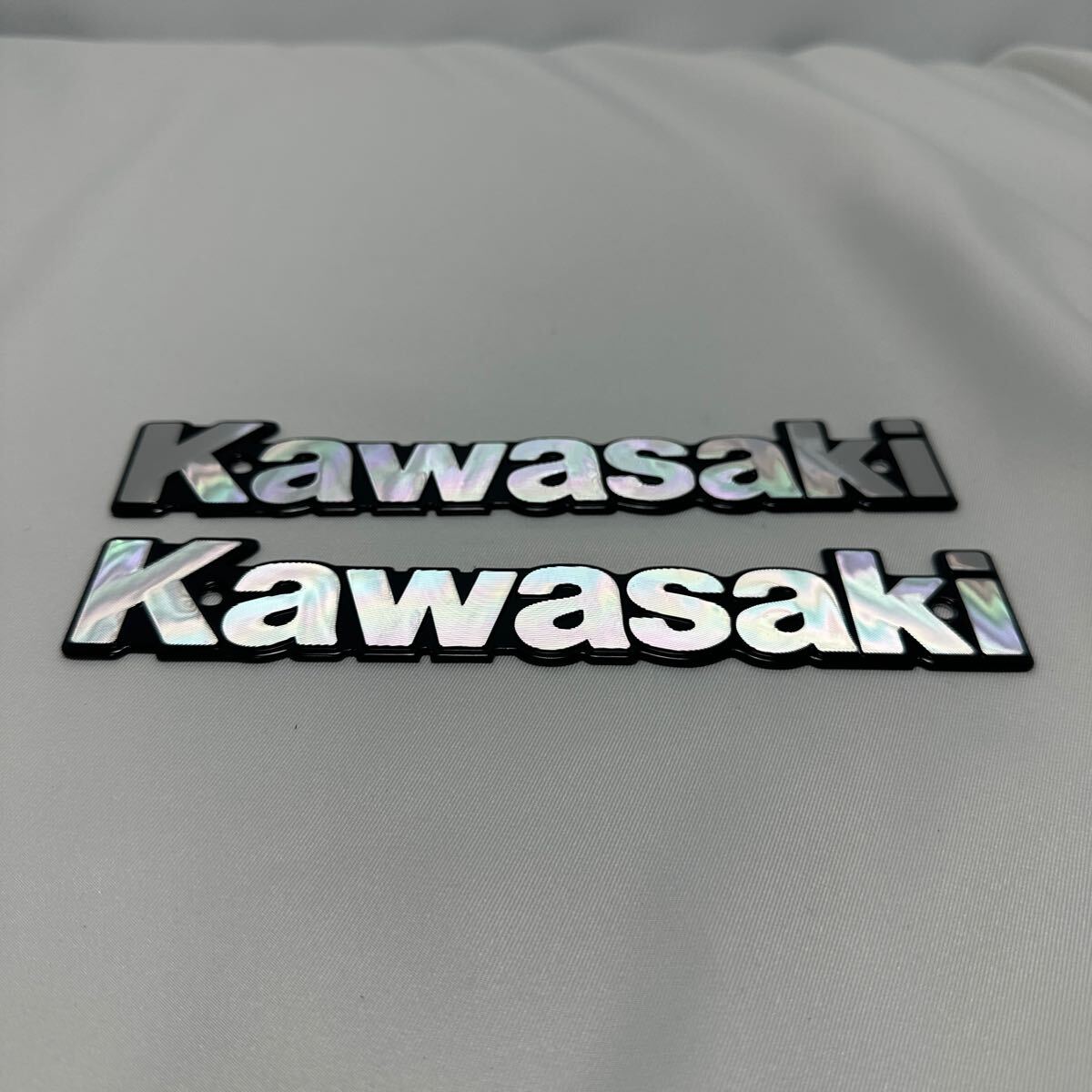 エンブレム KAWASAKI Z400FX タンクエンブレム カワサキ タンク シルバー_画像5