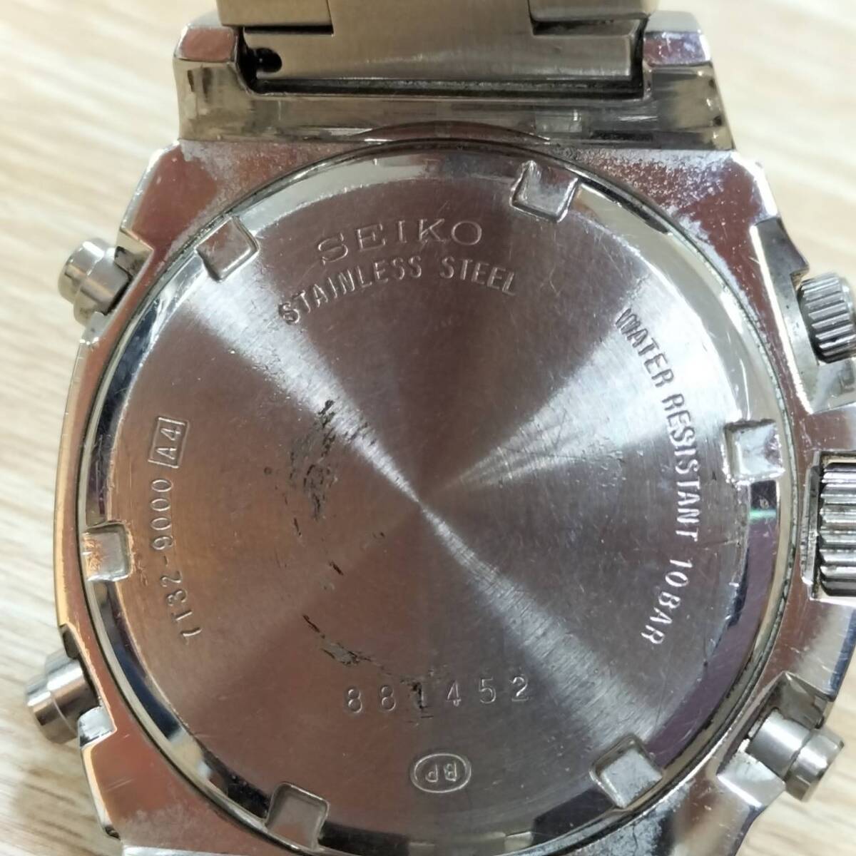 セイコー SEIKO 7T32-9000 クロノグラフ 青文字盤 クォーツ 腕時計 メンズ 不動品【18140_画像6