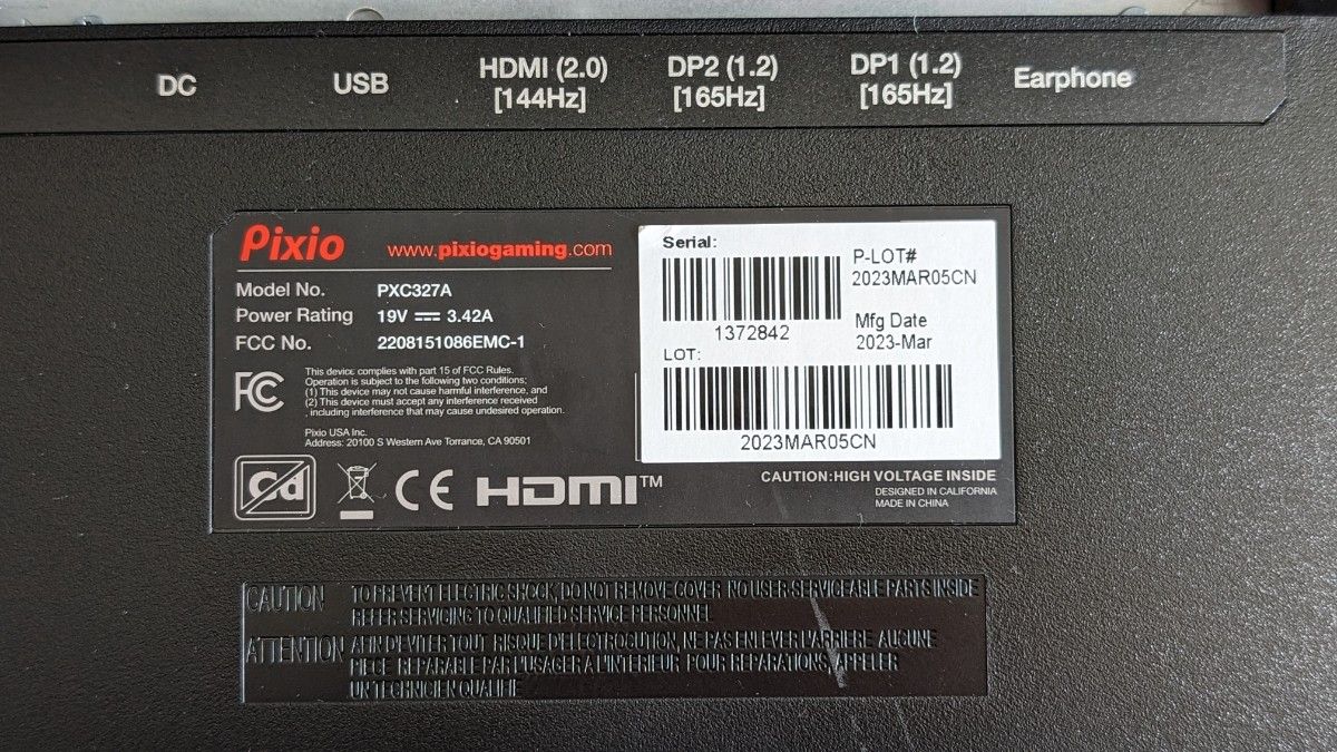 Pixio PXC327A WQHD FastVA 湾曲モニター外箱有り欠品無