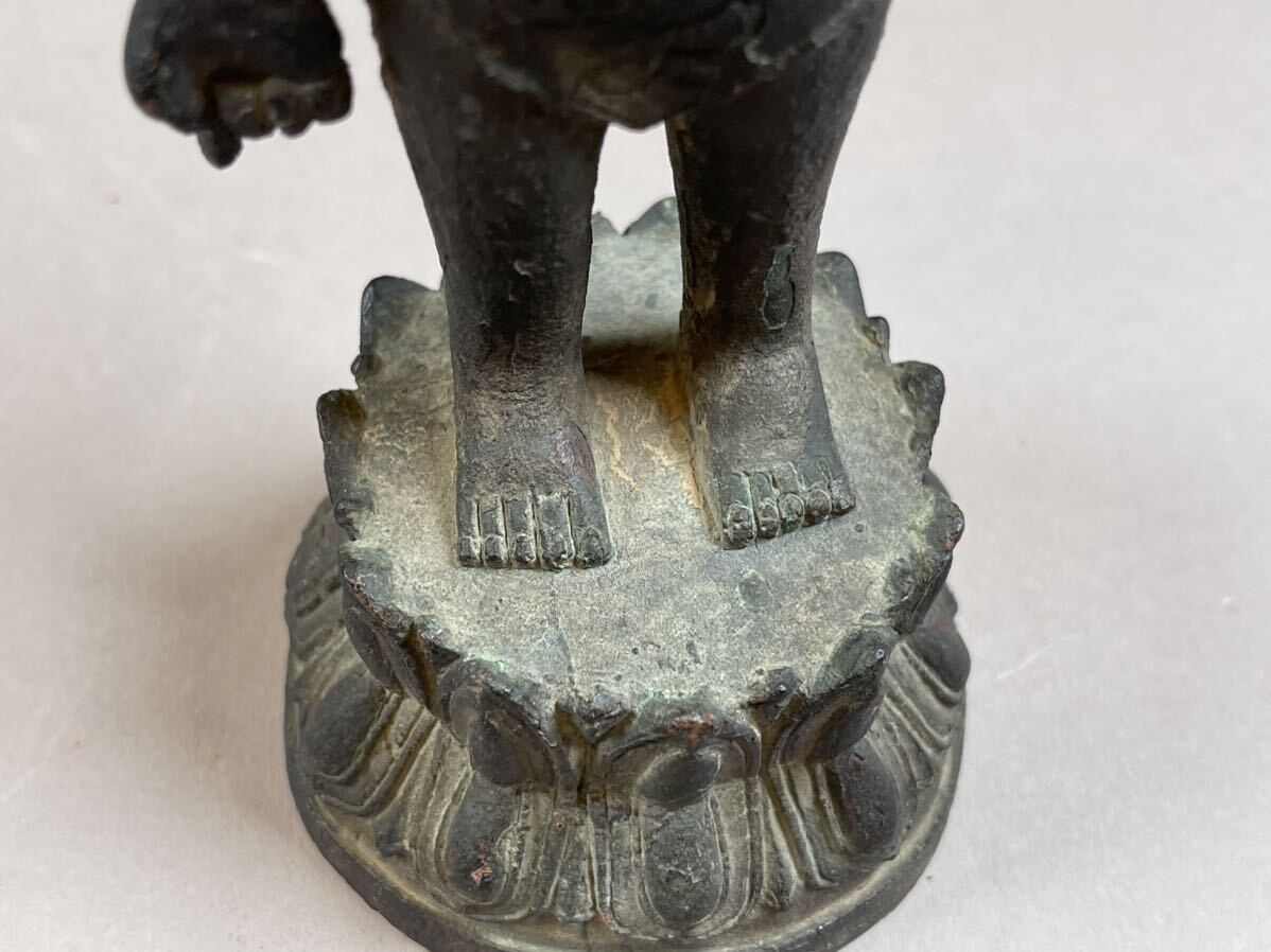 旧家整理品 仏教美術 仏像 置物 銅製 銅器 立像 誕生佛 検:中国 日本 朝鮮 李朝_画像8