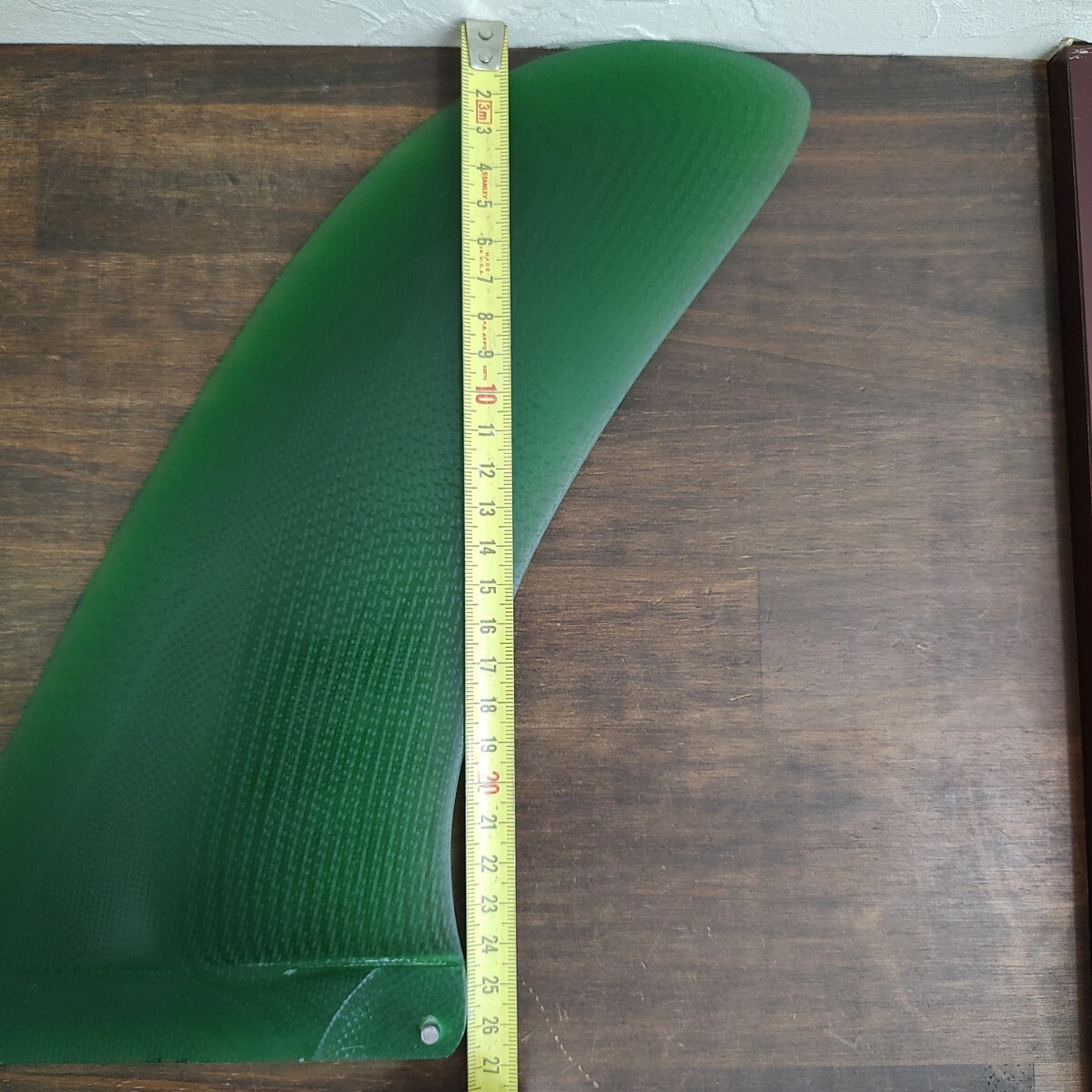 9.5インチ センターフィン ロングボード シングルフィン ファイバーグラス製 アースカラー フィン ノーブランド