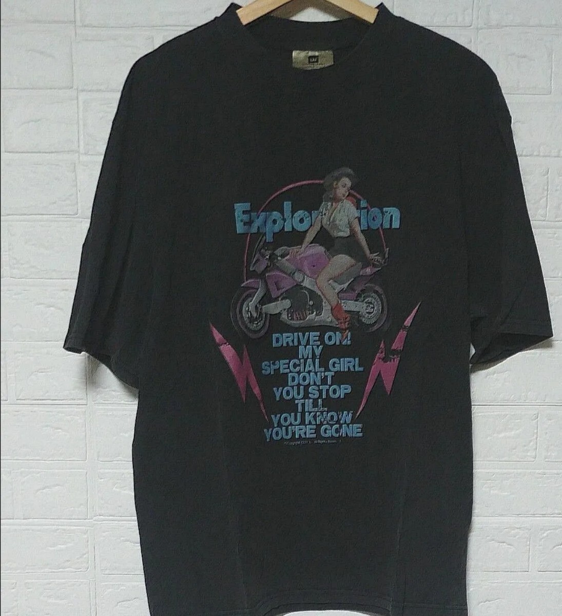 explosion GIRL ガール Tシャツ 半袖 ビンテージ加工 バンドTシャツ ツアー ヴィンテージスタイル Ｌサイズの画像2