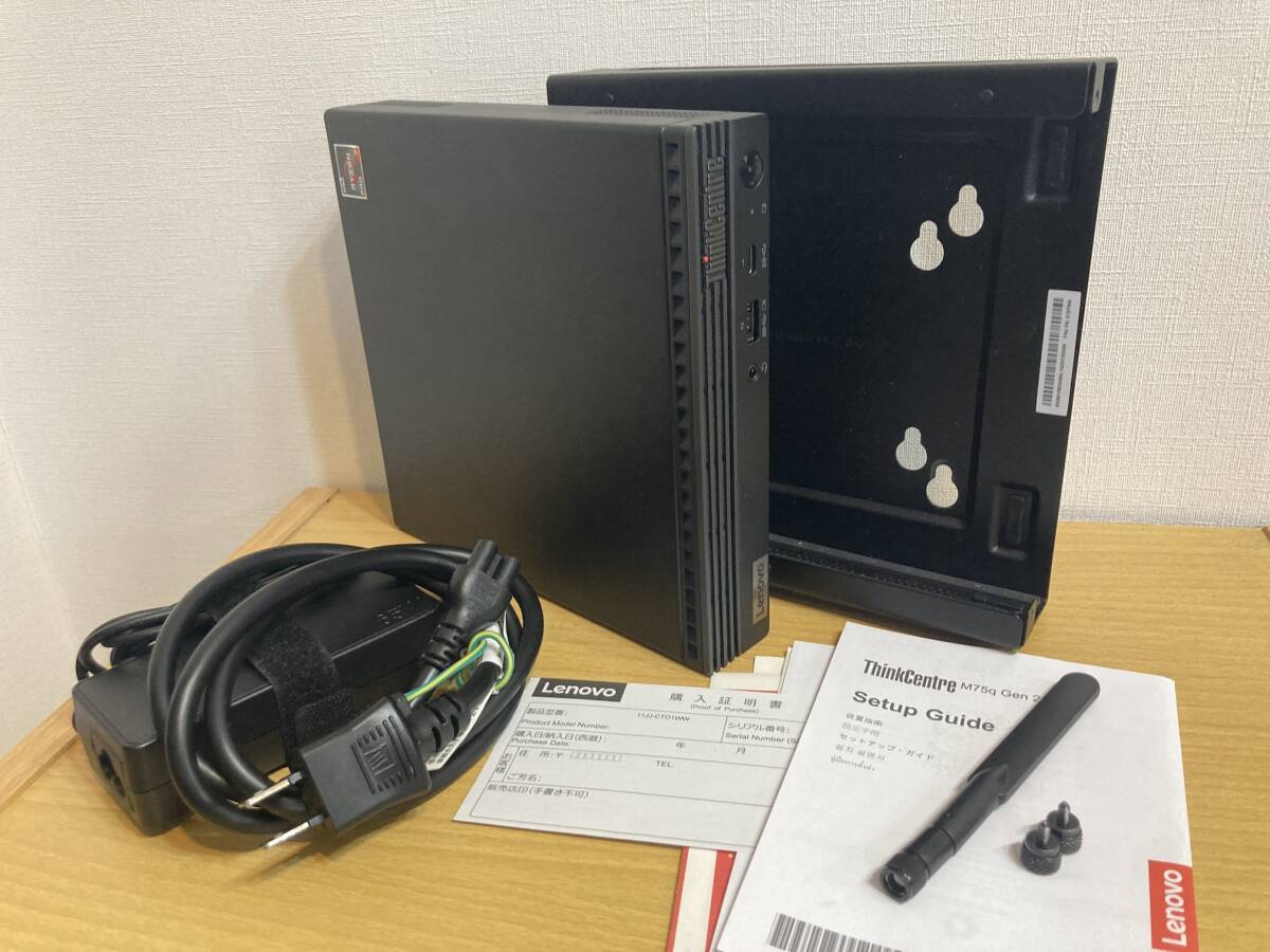 Lenovo ThinkCentre M75q Tiny Gen2 (AMD Ryzen7 PRO 4750GE/Win11/RAM:16GB/SSD:128GB) VESAマウントブラケット付_画像2