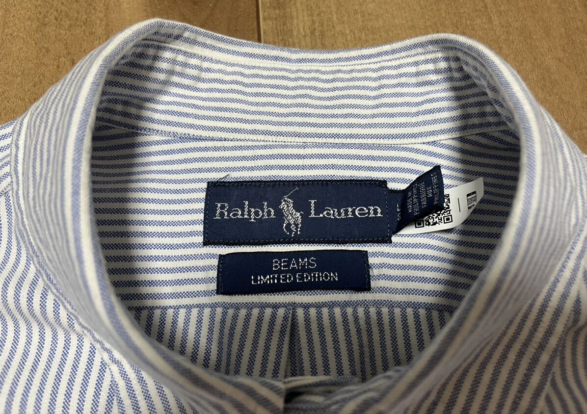 Ralph Lauren for BEAMS ビッグポロ ストライプBDシャツ サイズL SSZ A.Hの画像4