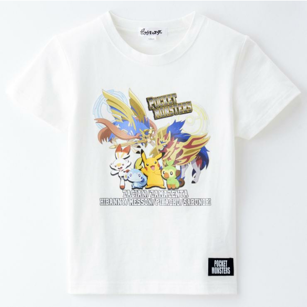 ポケットモンスター ポケモン 半袖 Tシャツ ザシアン ザマゼンタ ヒバニー メッソン ピカチュウ サルノリ 120cm 子供 キッズ レア品 希少品_画像1