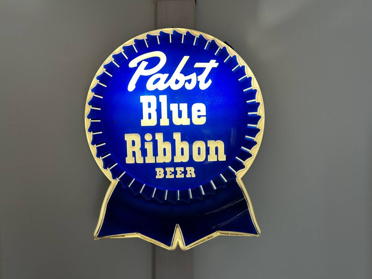 作動OK 極希少 60's パブスト 照明 LED付き Pabst Blue Ribbon ライト Budweiserランプ ビンテージ アメリカン テンダーロイン_画像1