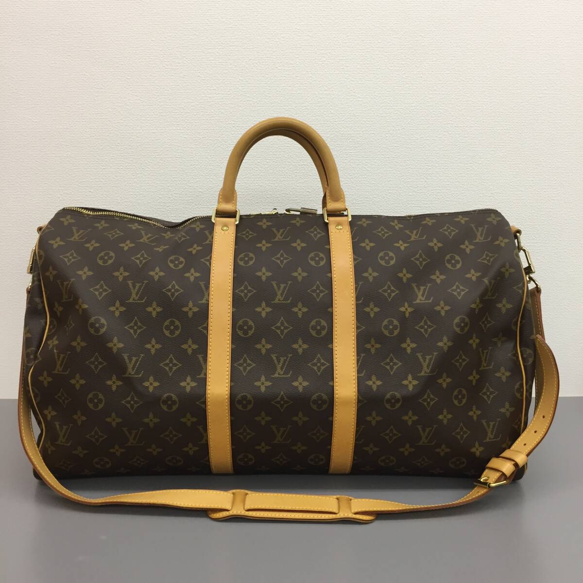 【美品】Louis Vuitton ルイヴィトン モノグラム キーポル バンドリエール55 ボストンバッグ_画像1