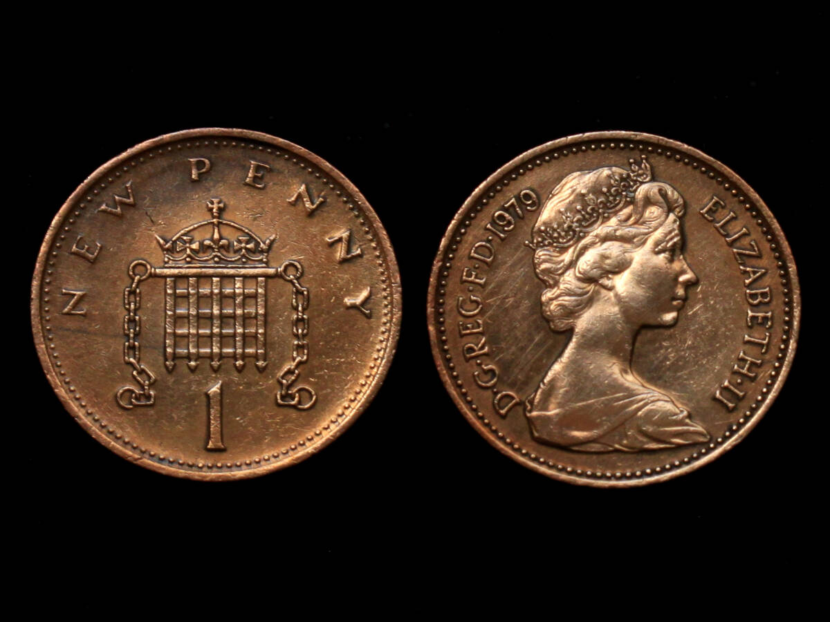 【イギリス】 1979年 ニュー ペニー 銅貨 コイン イギリス エリザベス２世 New Penny_画像1