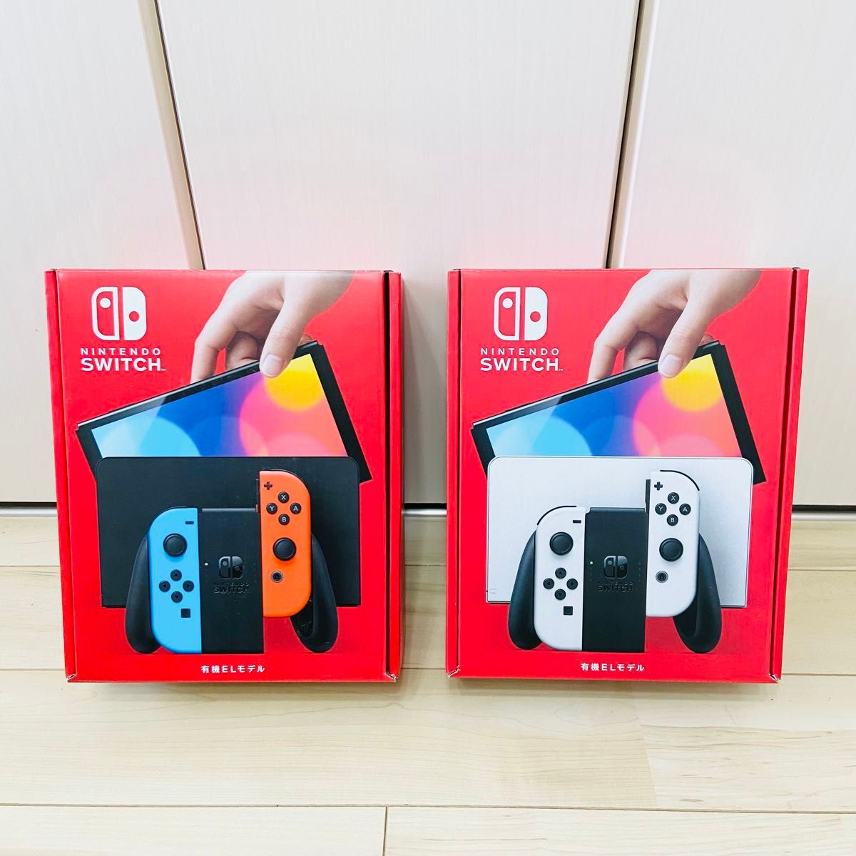 【未使用】2台セット　有機EL Nintendo Switch ニンテンドースイッチ　本体　ネオン　ホワイト