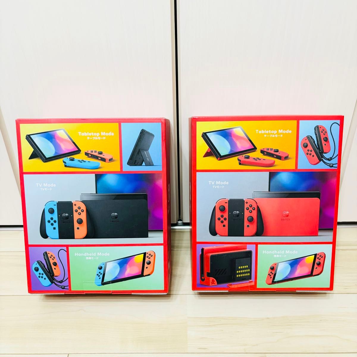 【未使用】2台セット　有機EL Nintendo Switch ニンテンドースイッチ　本体　ネオン　マリオレッド