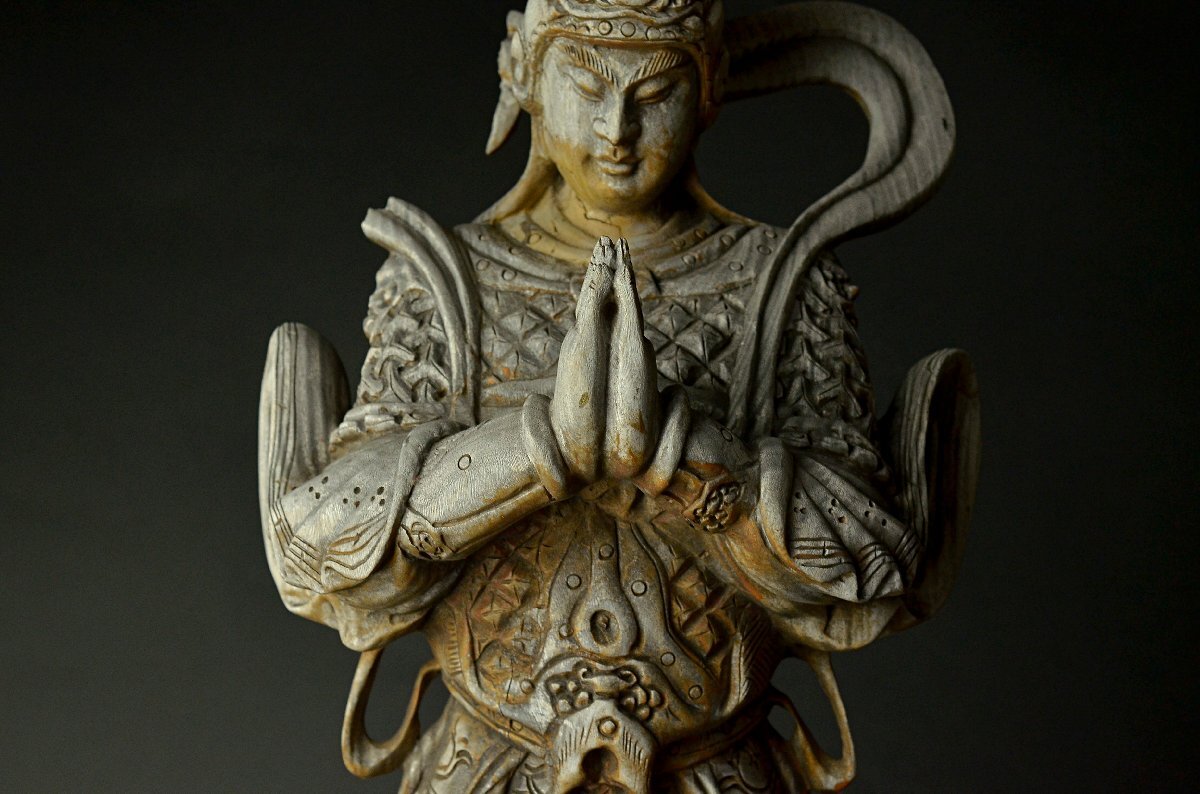 [YB] tree carving .. heaven image * Buddhist image . case * China Buddhism fine art old . antique p24Y285
